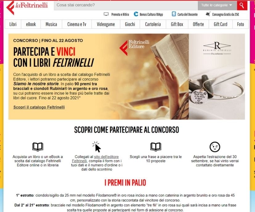 Concorso Feltrinelli SIAMO LE NOSTRE STORIE Premi e Concorsi